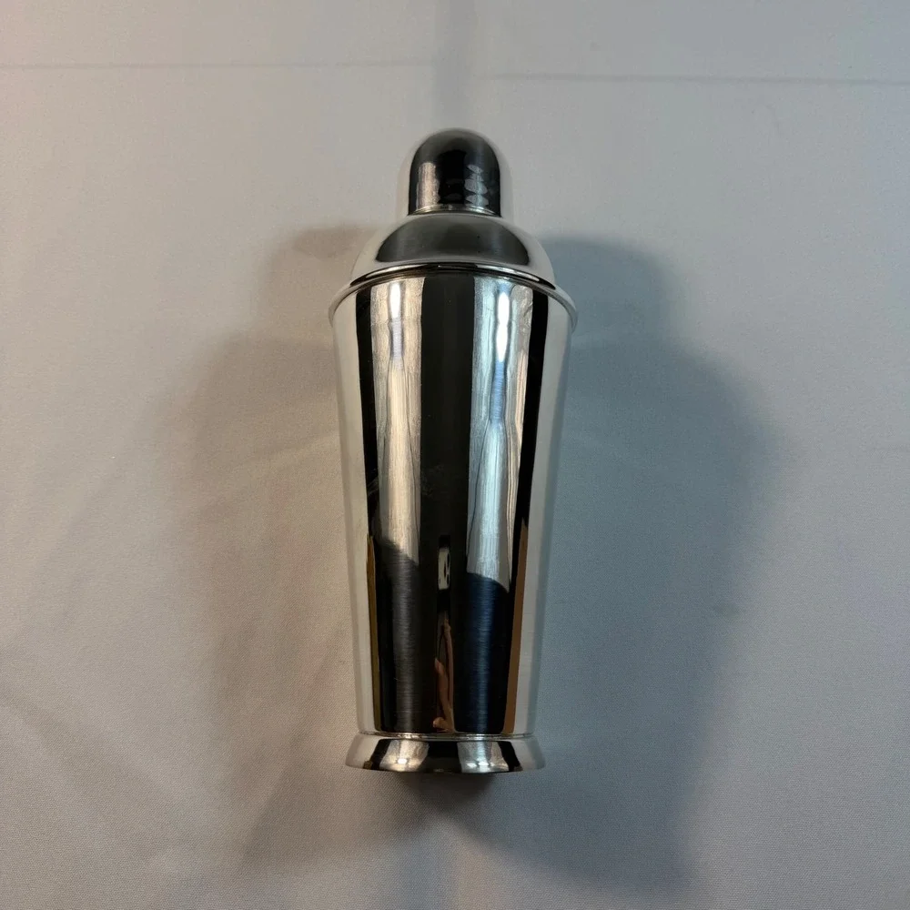 Silver Tone Mirror Finish 3 Piece Cobbler Cocktail Shaker Barware